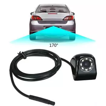 1/3-дюймовая цветная автомобильная камера заднего вида CMOS с углом обзора 170°, HD, 8 светодиодов