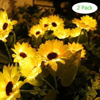 1/3 головка Солнечная светодиодная имитация цветка подсолнечника гирлянда солнечная ночная лампа для газона уличная водонепроницаемая лампа для декора сада и двора