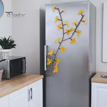 1/3 комплекта магнитов на холодильник в виде плюща с шарнирными стеблями, 3D-печатные растения в виде листьев плюща, магниты на холодильник для домашнего офиса, кухни, холодильника, шкафчика, украшения 1pc красный