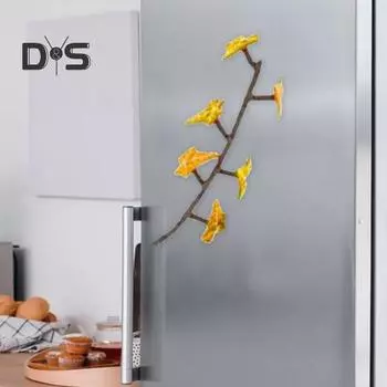 1/3 комплекта магнитов на холодильник в виде плюща с шарнирными стеблями, 3D-печатные растения в виде листьев плюща, магниты на холодильник для домашнего офиса, кухни, холодильника, шкафчика, украшения 1pc красный