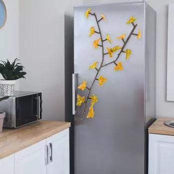 1/3 комплекта магнитов на холодильник в виде плюща с шарнирными стеблями, 3D-печатные растения в виде листьев плюща, магниты на холодильник для домашнего офиса, кухни, холодильника, шкафчика, украшения 1pc красный