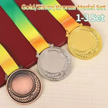 1-3 комплекта золотых/серебряных/бронзовых медалей размером 5,2 см с шейной лентой, медали победителя, награды за участие в соревновании