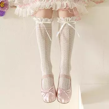 1/3 пары Принцесса Белые кружевные носки с оборками Девочка Летние сетчатые носки Тонкие дышащие Детские длинные носки 3-12 лет Детские гольфы 3-5Years