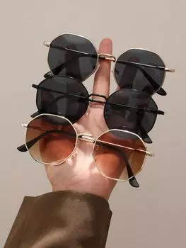 1/3 PC S Fashion Geometric Metal Frame Classic Women Sunglasses For Men Daily Outdoor Life Shades Cool Eyewear Accessories.