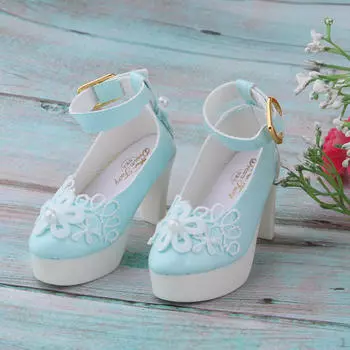 1/3 Пластиковая кукольная обувь с высоким ремнем на щиколотке для 60 см Ночная Лолита Кукла Повседневная одежда синий