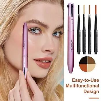 1/3 шт. 0,4 г 4-в-1 ручка для макияжа, стойкая, водостойкая, не размазывающаяся, с тонким кончиком, портативный карандаш для бровей, подводка для губ, подводка для глаз, ручка-хайлайтер для женщин A