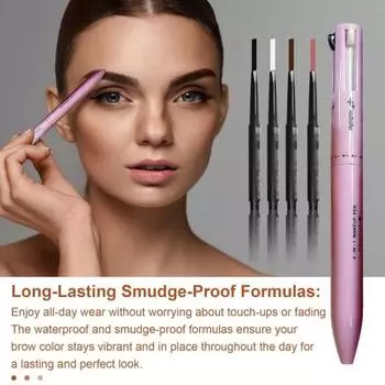 1/3 шт. 0,4 г 4-в-1 ручка для макияжа, стойкая, водостойкая, не размазывающаяся, с тонким кончиком, портативный карандаш для бровей, подводка для губ, подводка для глаз, ручка-хайлайтер для женщин A