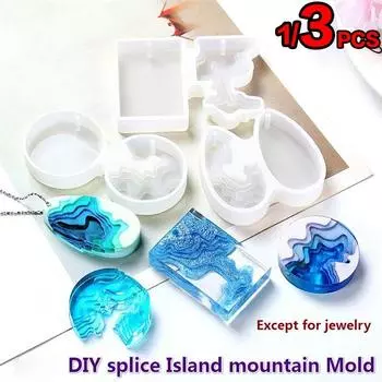 1/3 шт., 3 стиля, прозрачная силиконовая форма для сушеных цветов, смола, декоративное ремесло, сделай сам, форма для сращивания острова, горы, формы для эпоксидной смолы для ювелирных изделий style1-1pc