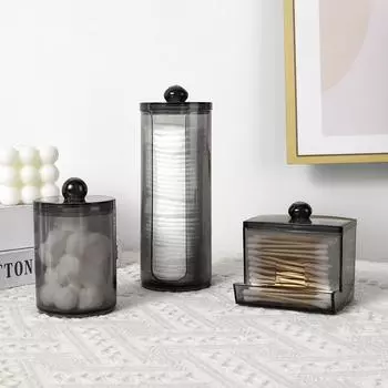 1/3 шт. Акриловый держатель для ватных палочек с крышкой, прозрачный держатель для ватных дисков, органайзеры для косметики в ванной, контейнеры, коробка для хранения ватных шариков