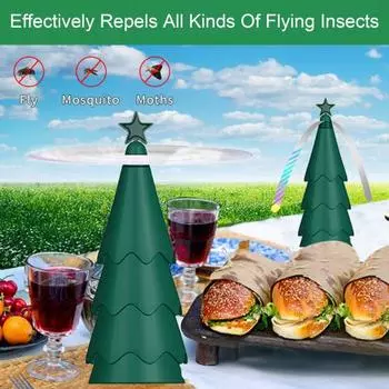 1/3 шт беспроводной отпугиватель мух вентилятор с голографическими лопастями бесшумный эффективный работающий от батареек уличный внутренний выдвижной беспроводной отпугиватель мух 1pc