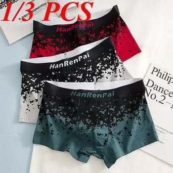 1/3 шт. боксеры мужские нижнее белье модные новые боксеры мужские свободные трусы мужские дышащие трусы размер L-3XL L зелёный