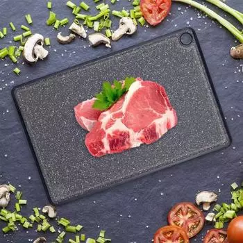 1/3 шт. Черная разделочная доска с канавкой для сока, противоскользящая посудомоечная машина, безопасная пищевая пластиковая подвесная разделочная доска для овощей, фруктов, мяса, кухни M