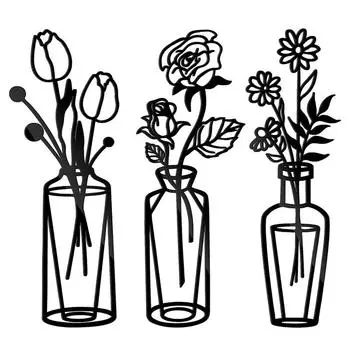 1/3 шт. Цветочная ваза настенное художественное украшение черный цветок настенные подвесные черные подвесные цветочные скульптуры Декор для дома гостиная