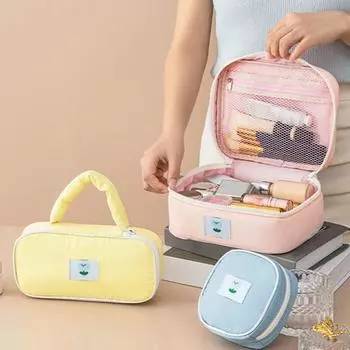 1/3 шт. Дизайн ручки для косметички Водонепроницаемая легкоочищаемая косметичка с большим отверстием жёлтый