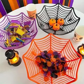 1/3 шт Фестивальная мультяшная корзина Хэллоуин Паук Корзина конфет фиолетовый