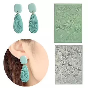 1/3 шт. глиняный текстурный коврик с цветочным рисунком и листом для сережек из глины, инструмент для тиснения сережек из глины YZ4