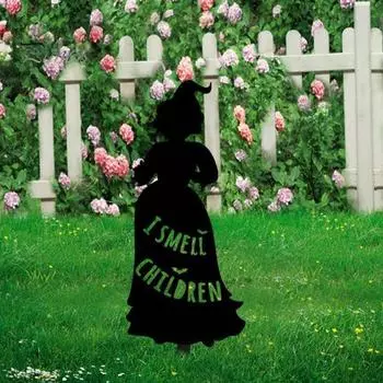 1/3 шт. Хэллоуин Черная ведьма Двор Знак Уличный силуэт ведьмы Украшения с колом Сад Газон Знак для вечеринки на Хэллоуин Товары A