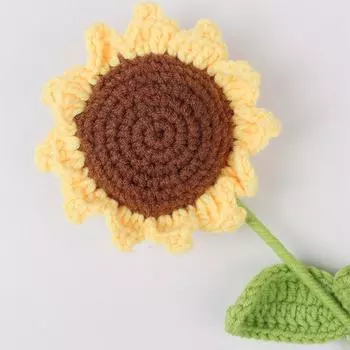 1/3 шт. Искусственный ручной работы вязаный крючком шерстяной подсолнух Свадебный букет невесты Сделай сам подарок Рождество Дом Улица сад готовое изделие 1pc