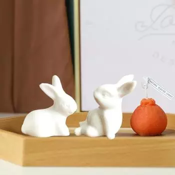 1/3 шт. Керамическое украшение, креативные мини-декоративные фигурки, настольное украшение, украшение в виде кролика, милое украшение в форме кролика, белое 1pc