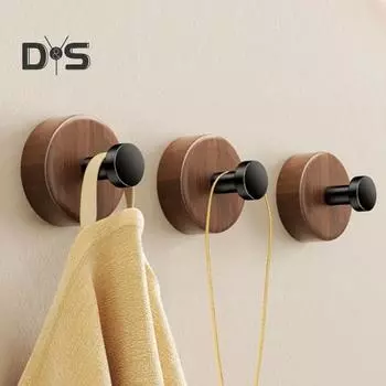 1/3 шт. клеящиеся деревянные настенные крючки гладкие края с высокой несущей способностью простая установка крючки из натурального орехового дерева вешалки для одежды 3pcs