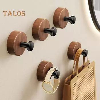 1/3 шт. клеящиеся деревянные настенные крючки гладкие края с высокой несущей способностью простая установка крючки из натурального орехового дерева вешалки для одежды 3pcs