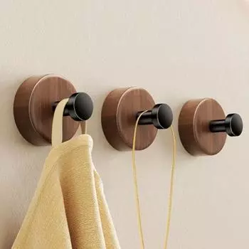1/3 шт. клеящиеся деревянные настенные крючки гладкие края с высокой несущей способностью простая установка крючки из натурального орехового дерева вешалки для одежды 1pc
