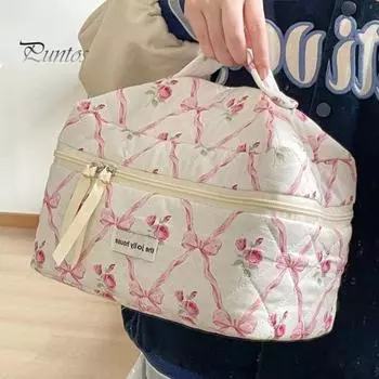 1/3 шт. косметичка с бантом на молнии сумка для хранения кистей для макияжа разные размеры складной многоразовый органайзер для косметики туалетные принадлежности и косметика S синий