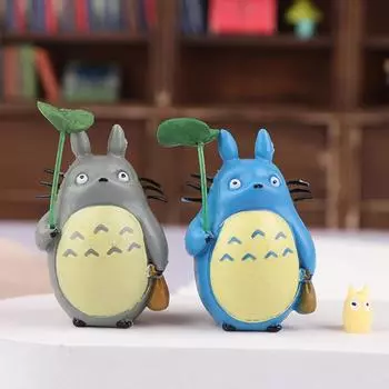 1/3 шт., куклы из смолы «Totoro Car Diy», миниатюрные фигурки для пейзажей, кавайные мультяшные животные, миниатюрные игрушки для сада, украшения для детей