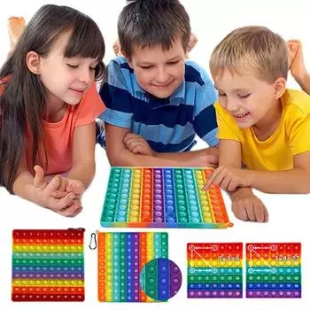 1/3 шт. Лопающиеся пузыри Радуга Сотни Диаграмма Дети Номер 100 Счет Сенсорная игрушка A