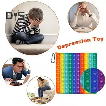 1/3 шт. Лопающиеся пузыри, радуга, таблица сотен, дети, счет, номер 100, сенсорная игрушка, снятие стресса, квадратная силиконовая доска с числами, дети, учителя математики A