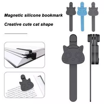 1/3 шт. Магнитная закладка для книг в виде котенка, силиконовые закладки для кошек, сильные магнитные маркеры для страниц, аксессуар для чтения учителя