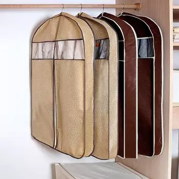 1/3 шт. Мешки для одежды с прозрачным окошком на молнии, дышащие, многоцелевые, для защиты от пыли A кофейный