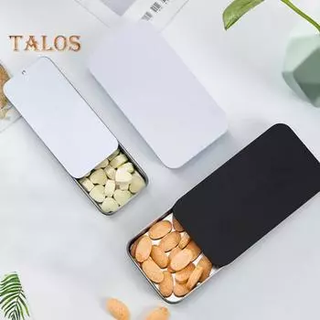 1/3 шт. металлический ящик для хранения гладкий край без заусенцев компактный дизайн портативный многоцелевой прямоугольный пустой мини металлический жестяной контейнер чёрный