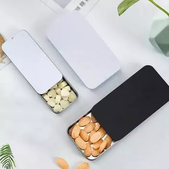 1/3 шт. металлический ящик для хранения гладкий край без заусенцев компактный дизайн портативный многоцелевой прямоугольный пустой чёрный