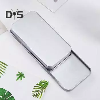 1/3 шт. металлический ящик для хранения гладкий край без заусенцев компактный дизайн портативный многоцелевой прямоугольный пустой мини металлический жестяной контейнер чёрный