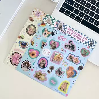 1-3 шт. милый Y2K американский ретро кошка собака мем мультфильм наклейка кавайный блокнот для девочек скрапбукинг чехол для телефона багаж DIY украшение