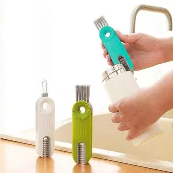 1/3 шт. Многофункциональная щетка для чистки 3-в-1 для зазора в крышке бутылки Многофункциональный инструмент для чистки домашней кухни для изолированной бутылочки Детская бутылочка Кофейная чашка