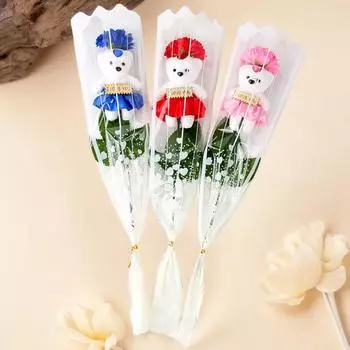 1/3 шт. Модный букет медведей на День матери, романтический домашний декор, подарок на вечеринку, мыло, цветок, свадебные сувениры, имитация гвоздики 1pc синий