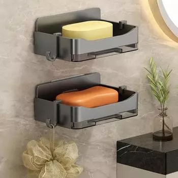 1/3 шт настенная мыльница с поддоном для слива прочная несущая простая в установке многоцелевая мыльница держатель для бритвы органайзер для ванной комнаты 1pc белый