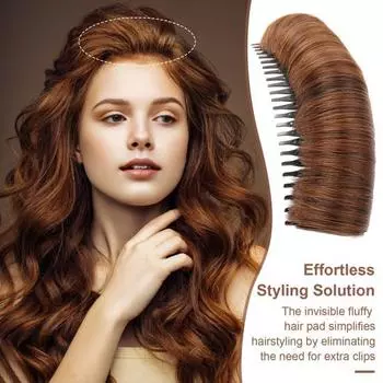 1/3 шт. невидимая пушистая накладка для волос, черная, коричневая, светлая, накладная заколка для волос, расческа, основа для объема волос, вставка для укладки, женские аксессуары для волос 1pc серый