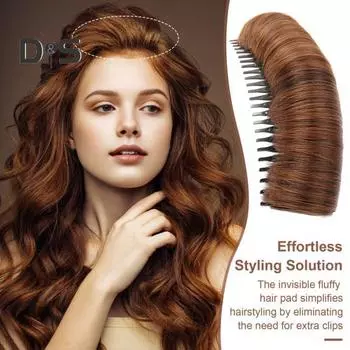 1/3 шт. невидимая пушистая накладка для волос, черная, коричневая, светлая, накладная заколка для волос, расческа, основа для объема волос, вставка для укладки, женские аксессуары для волос 1pc чёрный