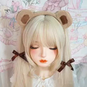 1/3 шт. обруч для волос в виде медвежьих ушей, эластичная повязка на голову с плюшевой поверхностью, декоративная повязка для волос с рисунком 1pc розовый