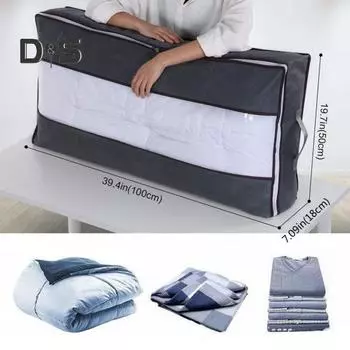 1/3 шт. Органайзеры для шкафа, сумки для хранения одежды, одеял, складная конструкция, большая емкость, пылезащитные сумки для хранения одеял с ручкой 1pc серый