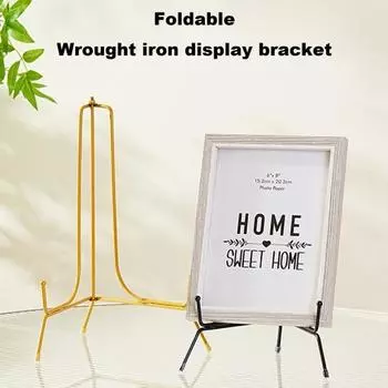 1/3 шт. подставка для пластины, металлический держатель фоторамки, высокая стабильность, гладкий край, нержавеющая, устойчивая к коррозии, настольная художественная подставка 4Inch 1pc чёрный