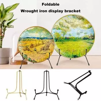 1/3 шт. подставка для пластины, металлический держатель фоторамки, высокая стабильность, гладкий край, нержавеющая, устойчивая к коррозии, настольная художественная подставка 4Inch 1pc чёрный