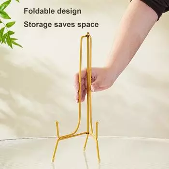 1/3 шт. подставка для пластины, металлический держатель фоторамки, высокая стабильность, гладкий край, нержавеющая, устойчивая к коррозии, настольная художественная подставка 4Inch 1pc чёрный