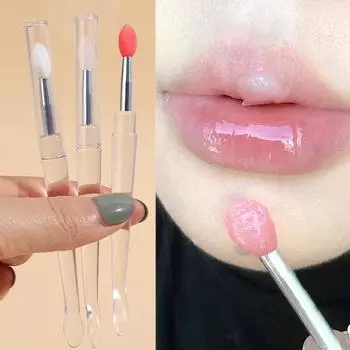 1/3 шт., портативная кисть для губ, многофункциональная мягкая силиконовая головка, бальзам для губ, аппликатор для помады с крышкой, профессиональные кисти для макияжа