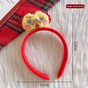 1/3 шт., повязка на голову с мультяшным драконом для женщин, китайский Новый год, красные повязки для волос, детский плюшевый праздничный головной убор