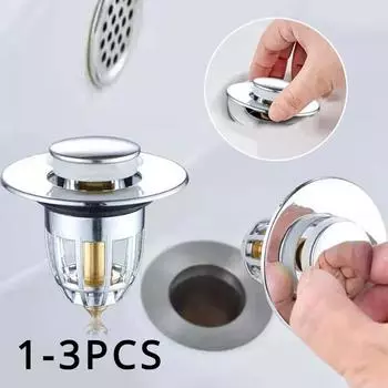 1-3 шт., пробка для фильтра для раковины для душа в ванной, фильтр для раковины для волос, пробка для кухонной ванны, пресс для отскока 1PCS белый