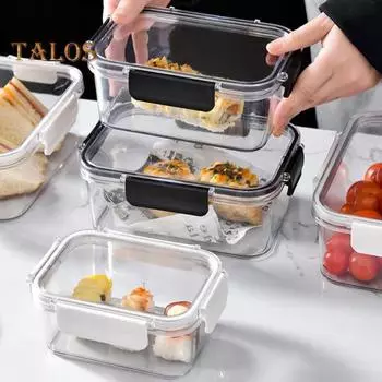 1/3 шт. прозрачная коробка для еды герметичный контейнер для ланча с крышкой без BPA прозрачный штабелируемый пыленепроницаемый контейнер для хранения еды, пригодный для мытья в посудомоечной машине S белый